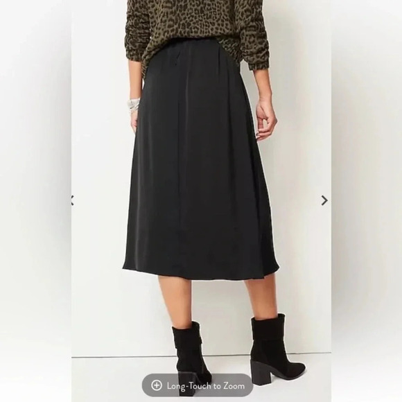 J. Jill Black Crepe A-Line Midi Skirt Career Womens Size XS‎ (1518) - Picture 2 of 8